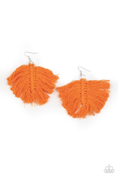Macrame Mamba Orange Earrings - Nothin' But Jewelry by Mz. Netta