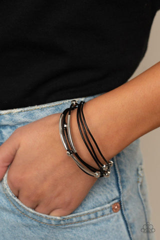 Paparazzi Magnetically Modern Black Bracelet