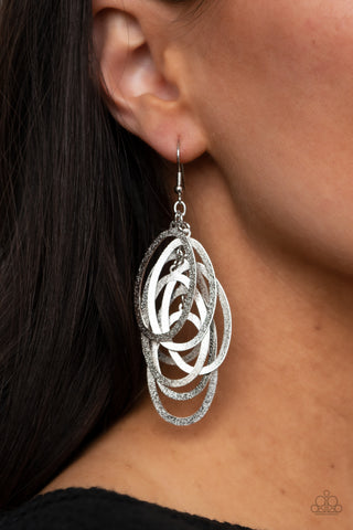 Paparazzi ​Mind OVAL Matter Silver Earrings