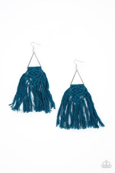 Paparazzi Modern Day Macrame Blue Earrings