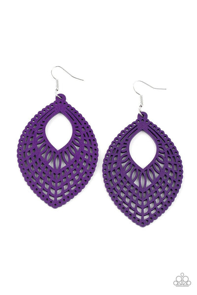 Paparazzi One Beach At A Time Purple Earrings
