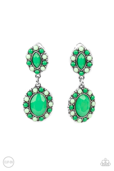 Positively Pampered Green Earrings