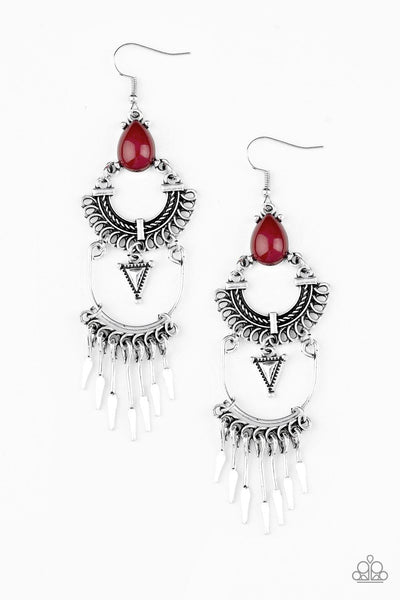 Progressively Pioneer Red Earrings - Nothin' But Jewelry by Mz. Netta