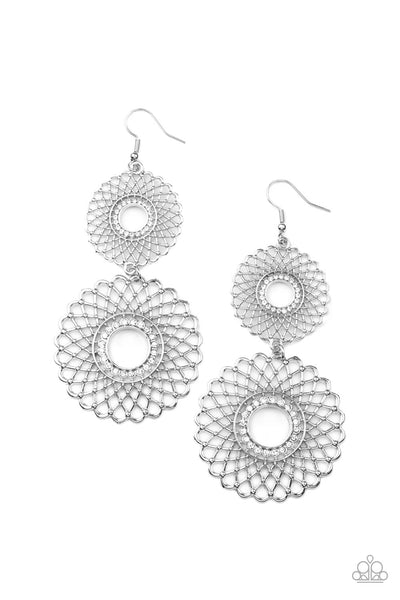 Regal Roulette White Earrings