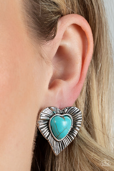 Rustic Romance Blue Earrings