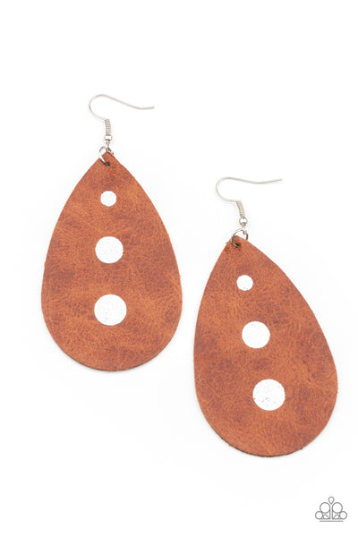 Paparazzi Rustic Torrent Brown Earrings