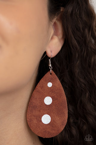 Paparazzi Rustic Torrent Brown Earrings