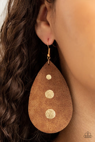 Paparazzi Rustic Torrent Gold Earrings