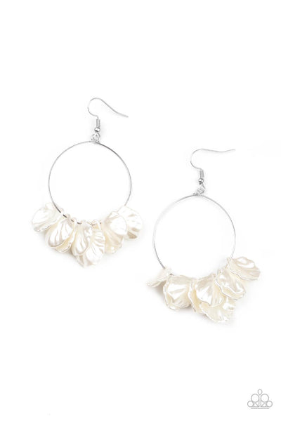 Sailboats and Seashells White Earrings