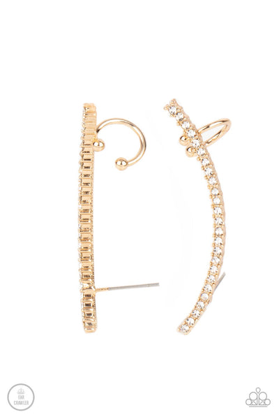 Paparazzi Accessories Sleekly Shimmering Gold Ear Crawlers