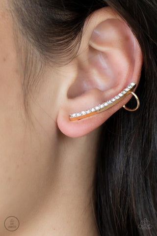 Paparazzi Accessories Sleekly Shimmering Gold Ear Crawlers