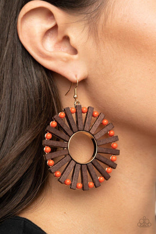 Solar Flare Orange Earring - Nothin' But Jewelry by Mz. Netta