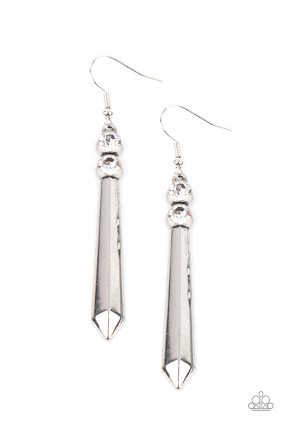 Sparkle Stream White Earrings