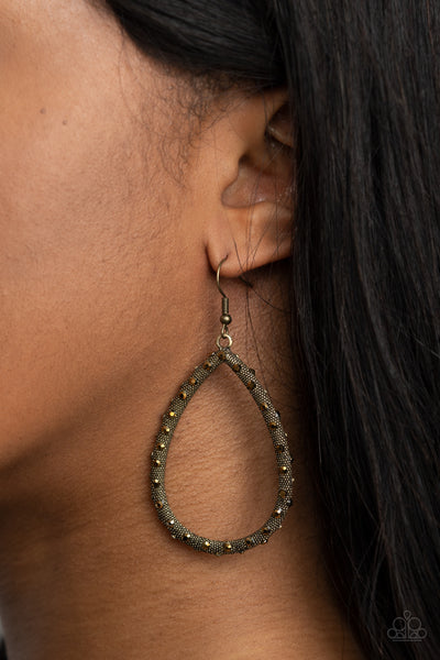 Standout Sparkle Brass Earrings