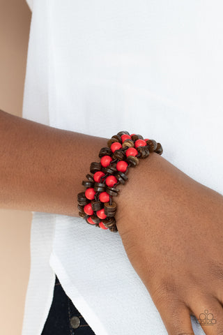 Paparazzi Tahiti Tourist Red Bracelet