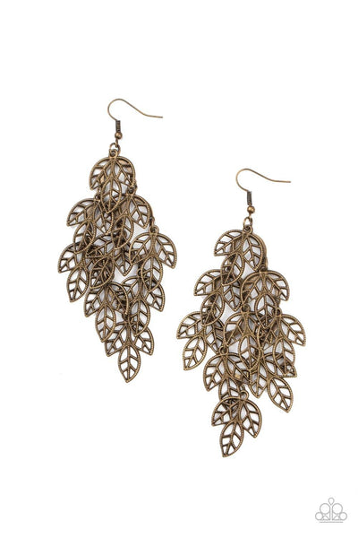 Paparazzi The Shakedown Brass Earrings