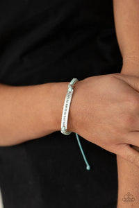 To Live, To Learn, To Love Blue Bracelet