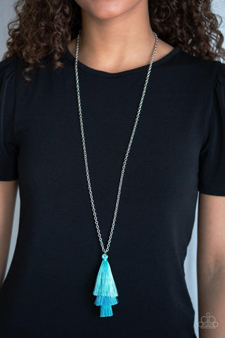 Triple The Tassel Blue Necklace - Nothin' But Jewelry by Mz. Netta