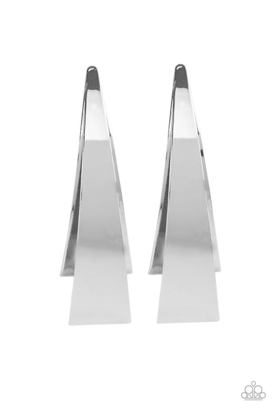 Paparazzi Underestimated Edge Silver Earrings