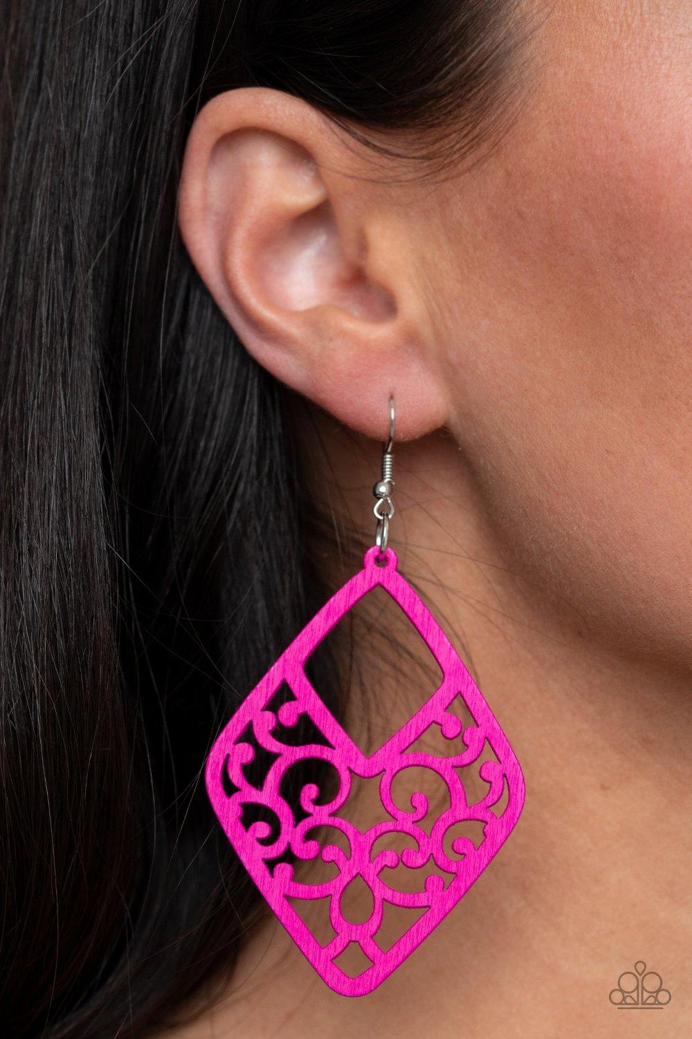 VINE For The Taking Pink Earrings - Nothin' But Jewelry by Mz. Netta