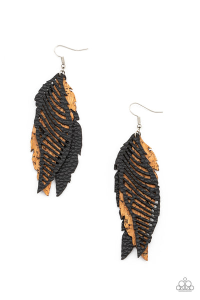 Paparazzi WINGING Off The Hook Black Earrings