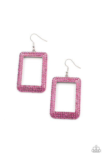 World FRAME-ous Pink Earrings