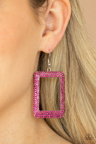 World FRAME-ous Pink Earrings