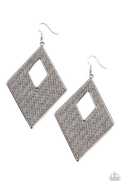 Paparazzi Accessories Woven Wanderer Silver Earrings