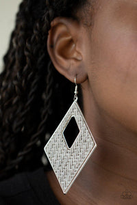 Paparazzi Accessories Woven Wanderer Silver Earrings